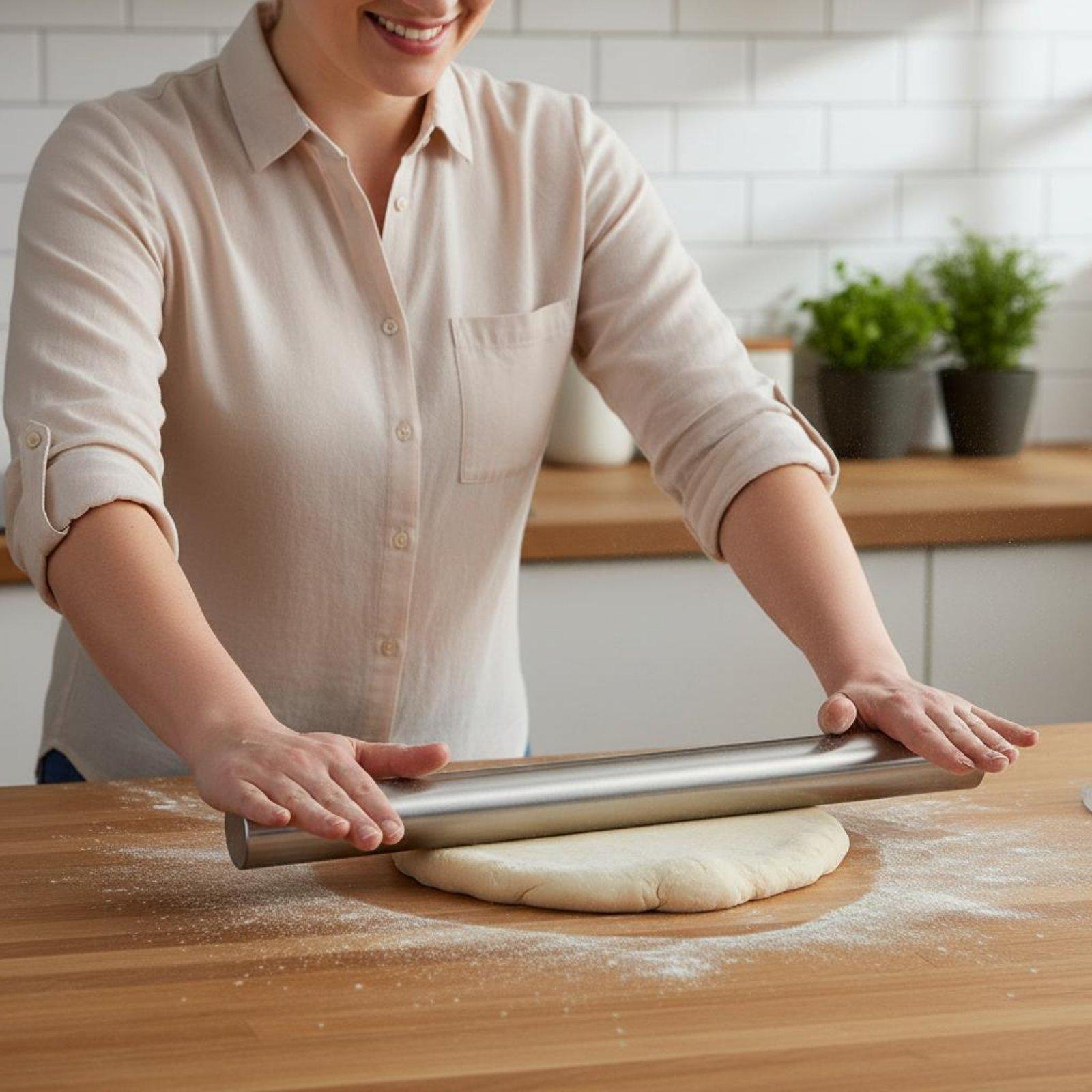 Kitchen Roller Baking - Professioneller Teigroller aus Edelstahl für Teig,